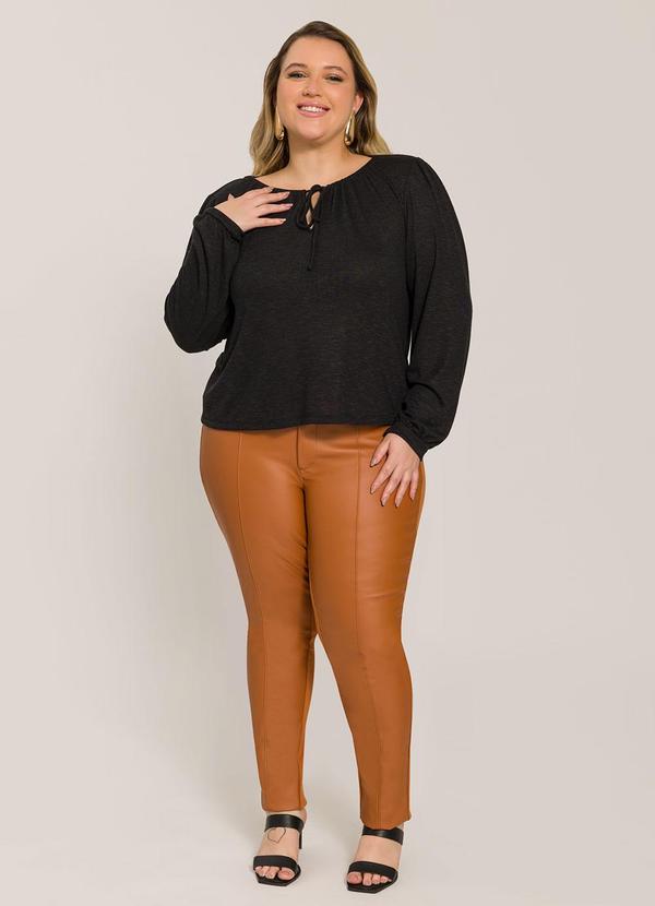 Lisamour - Blusa Manga Longa com Amarração Preta 4