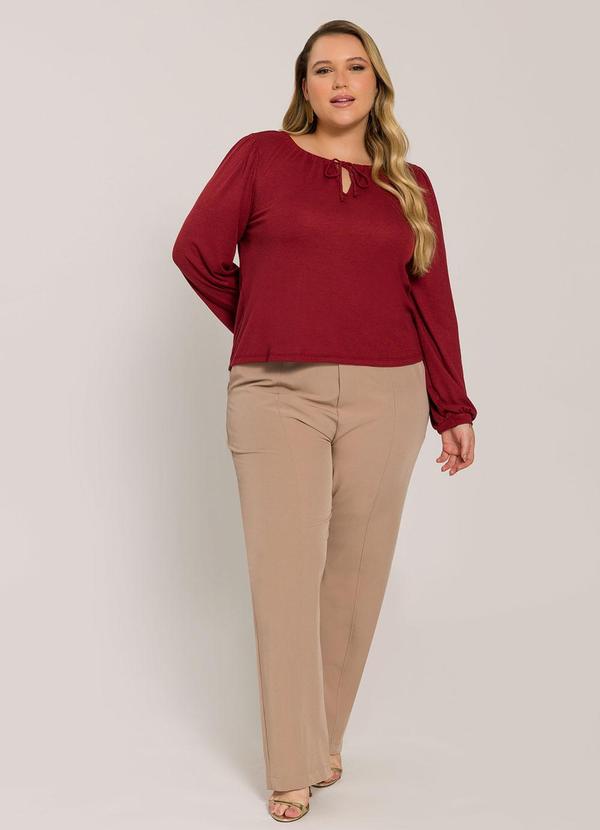 Lisamour - Blusa Manga Longa com Amarração Vermelha 4