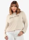 Secret Glam - Blusa Manga Longa com Rebite Plus Size Preto - variação: Bege