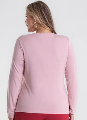 Secret Glam - Blusa Manga Longa Estampa Plus Size Rosa - SECRET GLAM