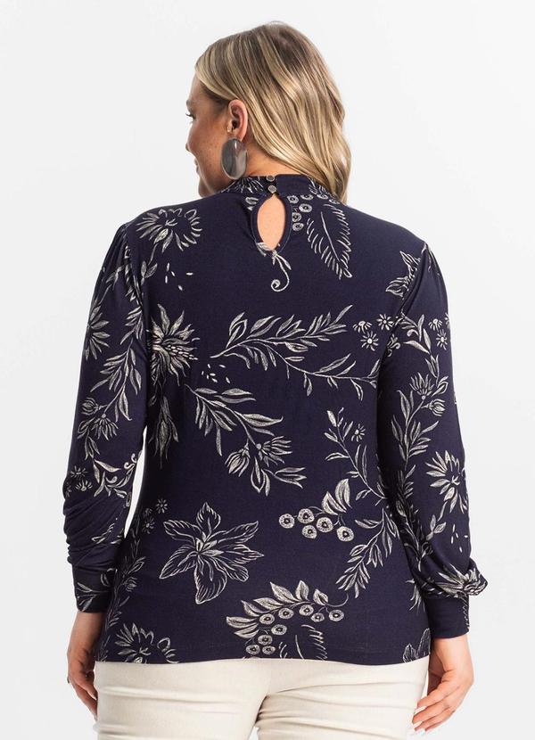 Secret Glam - Blusa Manga Longa Feminina Plus Size Azul 2