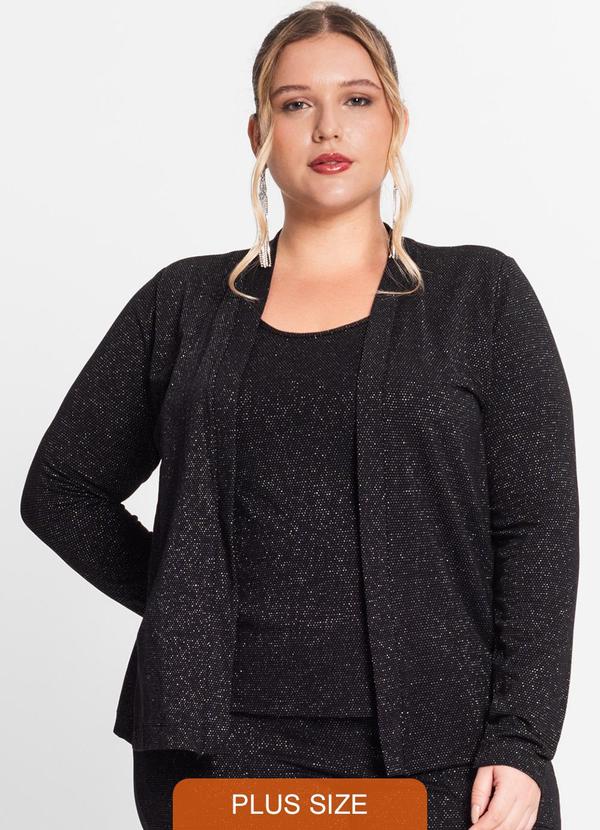 Secret Glam - Blusa Manga Longa Feminina Plus Size Preto 1