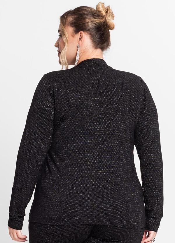 Secret Glam - Blusa Manga Longa Feminina Plus Size Preto 2