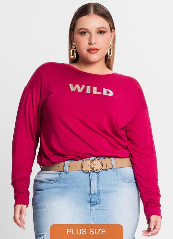 Secret Glam - Blusa Manga Longa Feminina Plus Size Vermelho