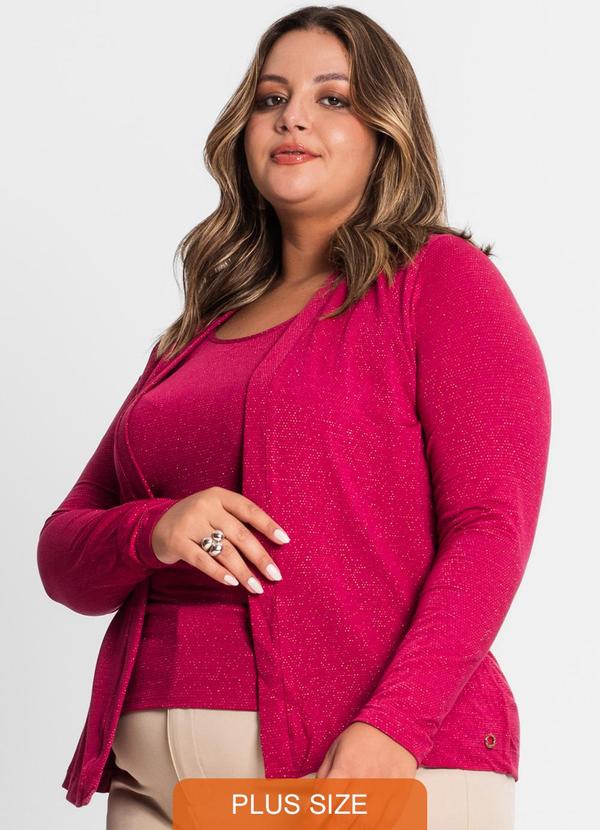 Secret Glam - Blusa Manga Longa Feminina Plus Size Vermelho