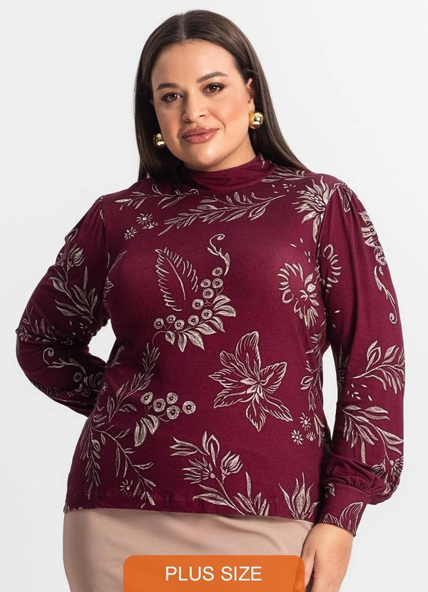 Secret Glam - Blusa Manga Longa Feminina Plus Size Vermelho