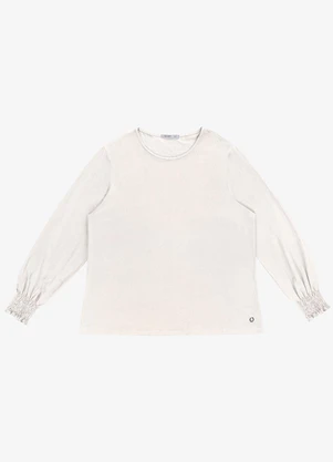 Secret Glam - Blusa Manga Longa Lastex Plus Size Bege - SECRET GLAM