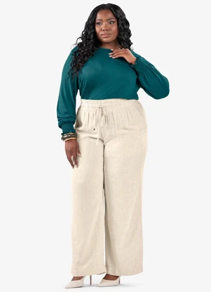 Secret Glam - Blusa Manga Longa Lastex Plus Size Verde - SECRET GLAM