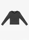 Rovitex - Blusa Manga Longa Listrada Plus Bege - variação: Preto