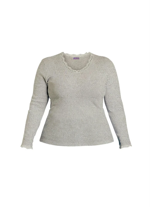 Marguerite - Blusa Manga Longa Mescla Plus Size 7