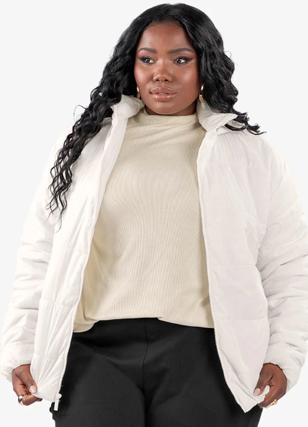Secret Glam - Blusa Manga Longa Plus Size Bege 2