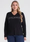 Secret Glam - Blusa Manga Longa Plus Size Marrom - variação: Preto