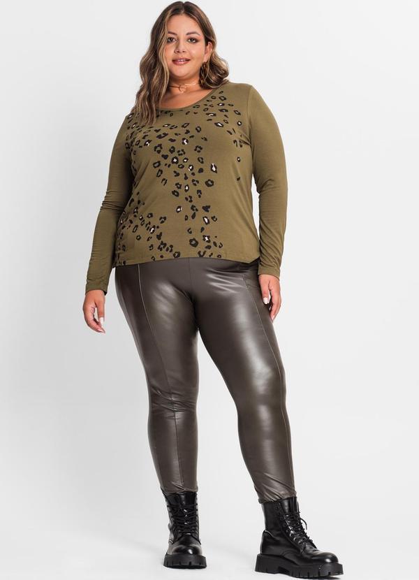 Secret Glam - Blusa Manga Longa Plus Size Verde 3