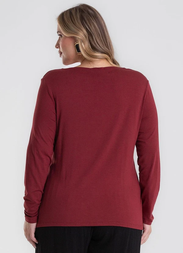 Secret Glam - Blusa Manga Longa Plus Size Vermelho 3