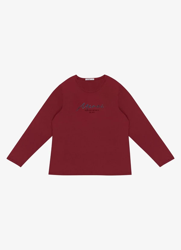 Secret Glam - Blusa Manga Longa Plus Size Vermelho 5