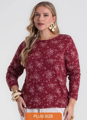 Secret Glam - Blusa Manga Longa Plus Size Vermelho - SECRET GLAM