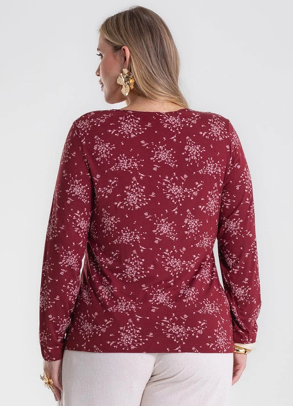 Secret Glam - Blusa Manga Longa Plus Size Vermelho 2