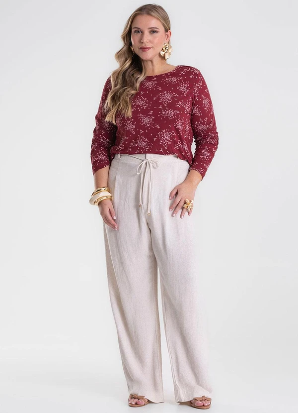 Secret Glam - Blusa Manga Longa Plus Size Vermelho 3