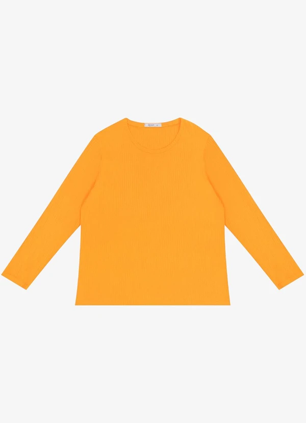 Secret Glam - Blusa Manga Longa Ribana Canelada Amarelo 5