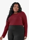 Secret Glam - Blusa Manga Longa Ribana Canelada Bege - variação: Vermelho
