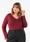 Secret Glam - Blusa Manga Longa Visco Plus Size Preto - variação: Vermelho