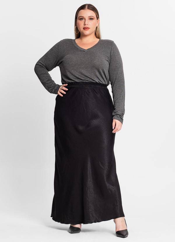 Secret Glam - Blusa Manga Longa Visco Tricot Cinza 3