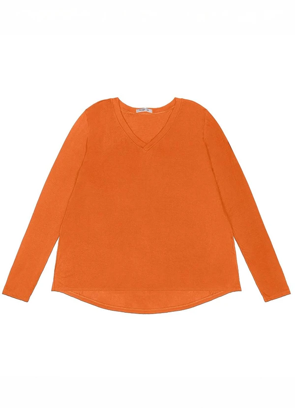 Secret Glam - Blusa Manga Longa Visco Tricot Laranja 4
