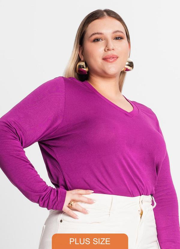 Secret Glam - Blusa Manga Longa Visco Tricot Roxo 1