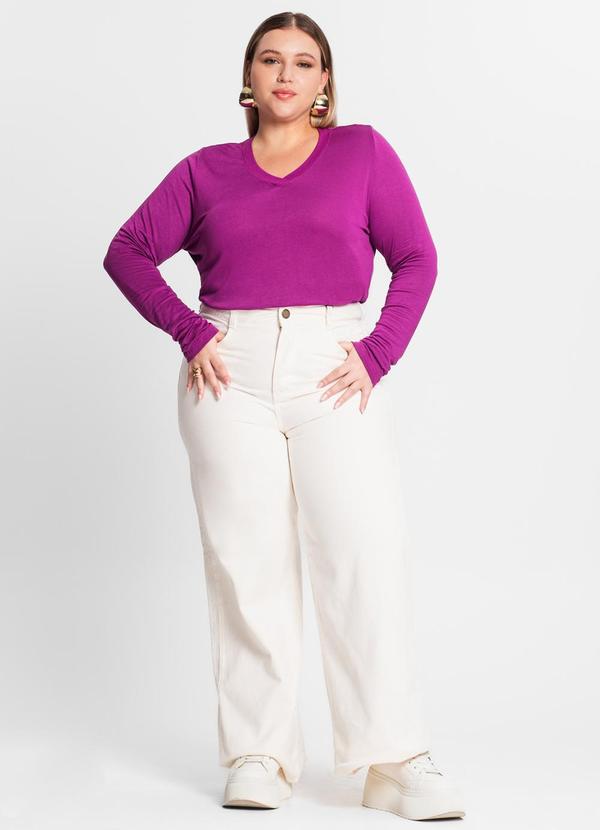 Secret Glam - Blusa Manga Longa Visco Tricot Roxo 2