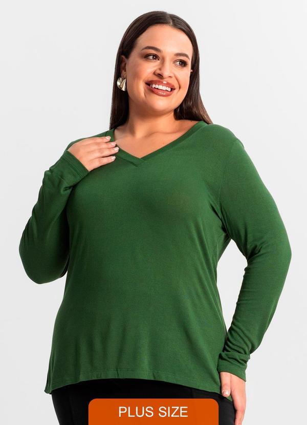 Secret Glam - Blusa Manga Longa Visco Tricot Verde