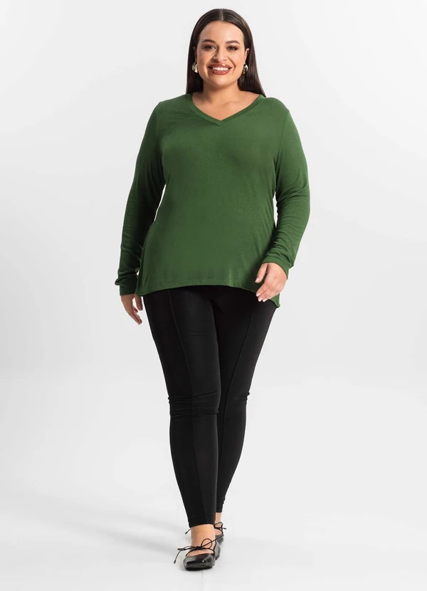 Secret Glam - Blusa Manga Longa Visco Tricot Verde 3