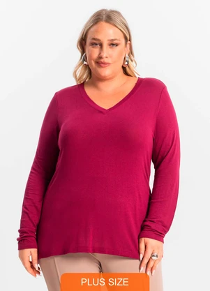 Secret Glam - Blusa Manga Longa Visco Tricot Vermelho - SECRET GLAM