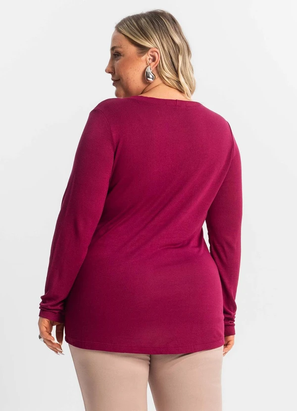 Secret Glam - Blusa Manga Longa Visco Tricot Vermelho 2