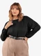 Secret Glam - Blusa Manga Longa Viscose Plus Size Preto - variação: Preto