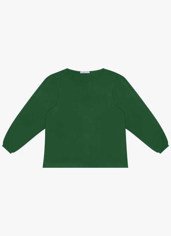 Secret Glam - Blusa Manga Longa Viscose Plus Size Verde 5
