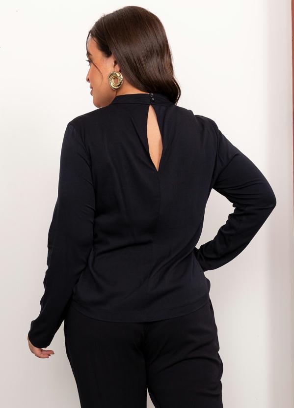 Lisamour - Blusa Manga Longa Viscose Preto 2