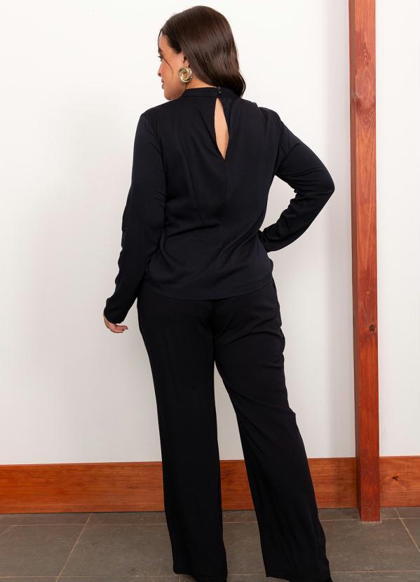 Lisamour - Blusa Manga Longa Viscose Preto 4