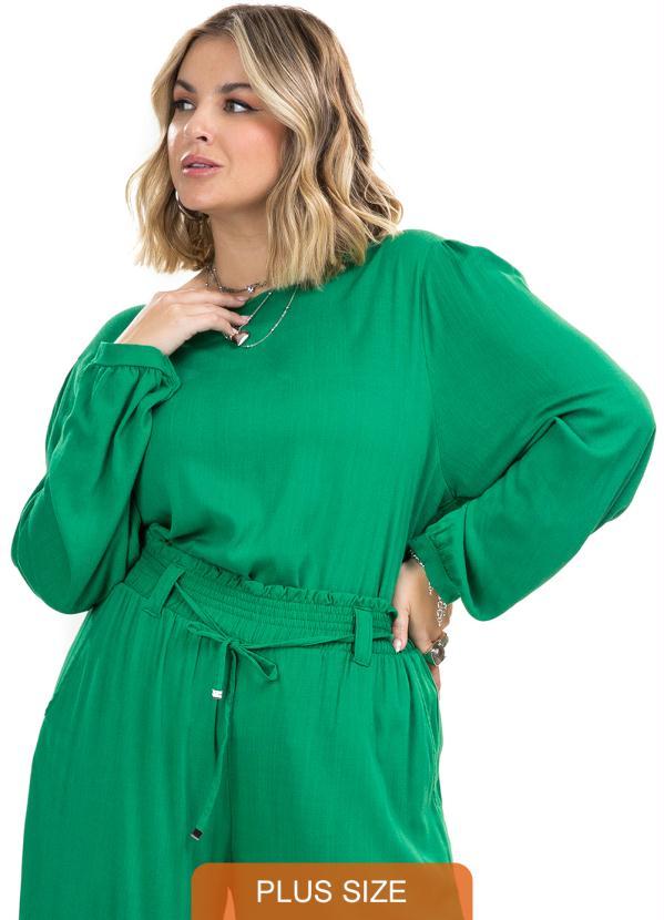 Secret Glam - Blusa Manga Longa Viscose Slub Prime Verde