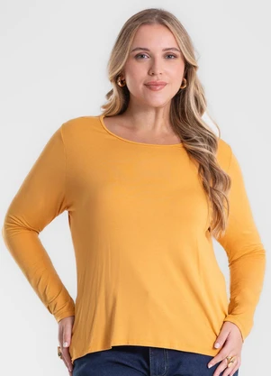 Secret Glam - Blusa Manga Longa Viscotorcion Amarelo - SECRET GLAM