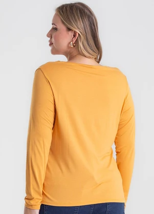 Secret Glam - Blusa Manga Longa Viscotorcion Amarelo - SECRET GLAM