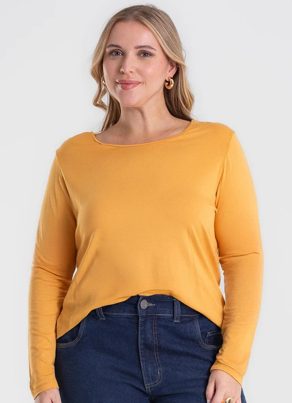 Secret Glam - Blusa Manga Longa Viscotorcion Amarelo 4