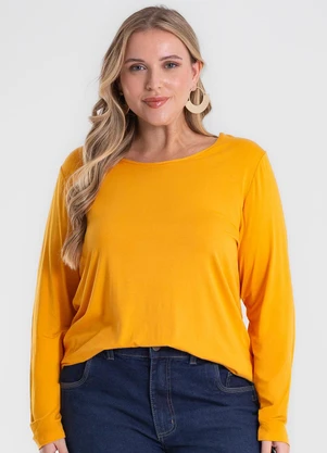 Secret Glam - Blusa Manga Longa Viscotorcion Amarelo - SECRET GLAM