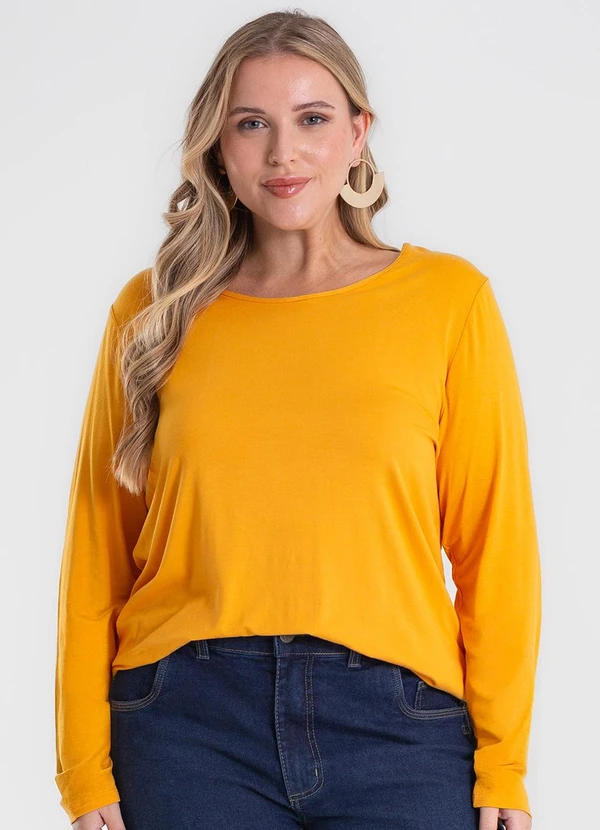 Secret Glam - Blusa Manga Longa Viscotorcion Amarelo