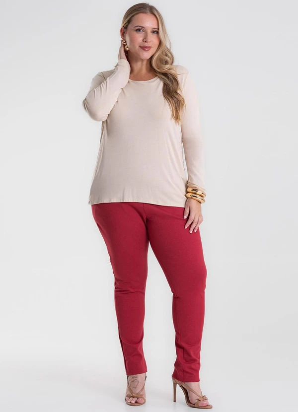 Secret Glam - Blusa Manga Longa Viscotorcion Bege 2