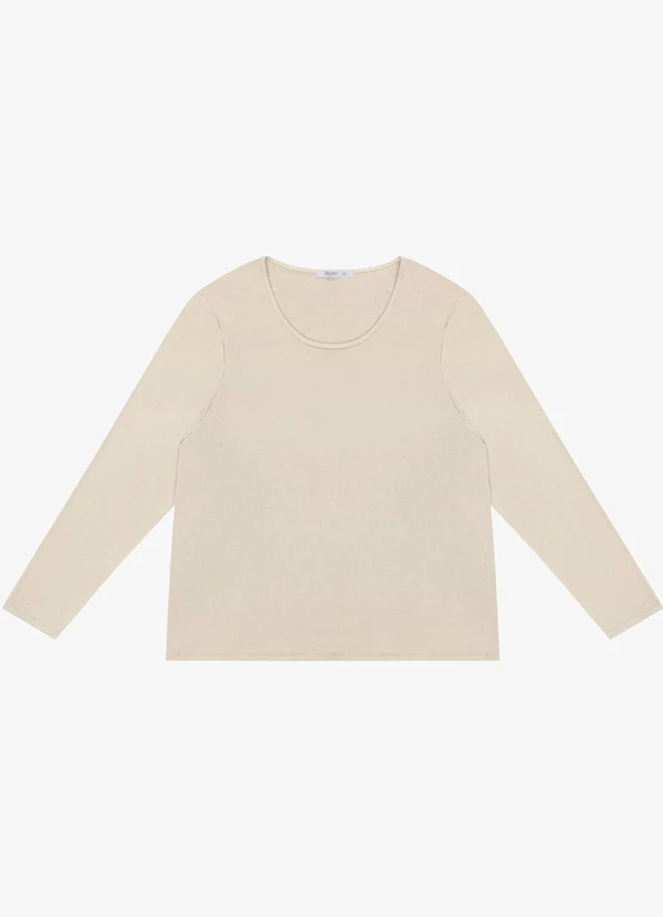 Secret Glam - Blusa Manga Longa Viscotorcion Bege 5