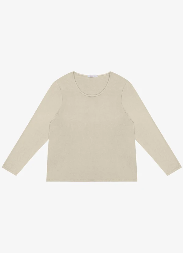 Secret Glam - Blusa Manga Longa Viscotorcion Bege 5