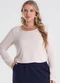 Secret Glam - Blusa Manga Longa Viscotorcion Amarelo - variação: Bege
