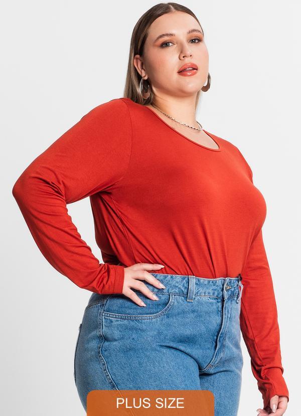 Secret Glam - Blusa Manga Longa Viscotorcion Laranja