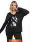 Secret Glam - Blusa Manga Longa Viscotorcion Preto - variação: Preto