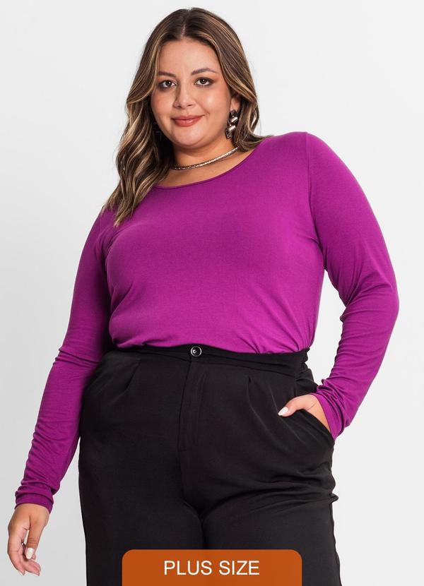 Secret Glam - Blusa Manga Longa Viscotorcion Roxo